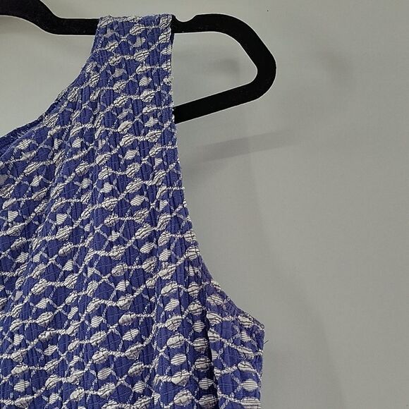 3 For$20 Giorgio Fiorline Purpleish Blue Top w/ Sliver design size L - Picture 4 of 7